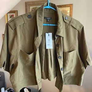 🦋 2/$20 Dynamite cropped army green button down NWT